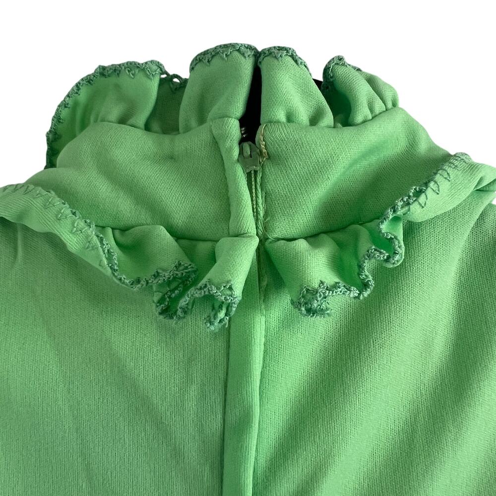 Vintage Prairie Green Ruffle 70s/ 80s Bridesmaid Maxi Dress Cottagecore Size XS - Picture 8 of 12